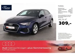 Blau Gebraucht 2024 Audi A3 Sportback S-Line Limousine | 31.380 € (Guter Preis)