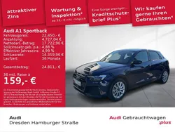 Navarrablau metallic/mythosschwarz metallic Gebraucht 2024 Audi A1 Sportback Advanced Plus Kleinwagen | 22.450 € (Fairer Preis)