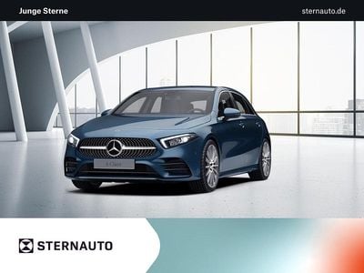 Denimblau metallic Gebraucht 2021 Mercedes A160 AMG line Limousine | 22.480 € (Fairer Preis)