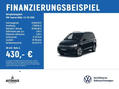 Gebraucht VW Touran Goal 150 PS (110 kW) 2025 Schwarz Van / Kleinbus