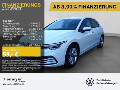 Gebraucht VW Golf VIII Life 131 PS (96 kW) 2023 Weiß Limousine