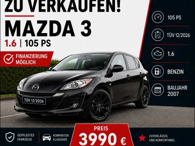 Gebraucht Mazda 3 Inclusive 105 PS (77 kW) 2007 Schwarz Limousine
