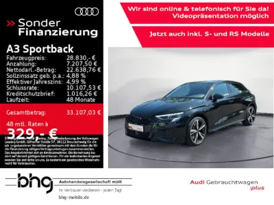 Gebraucht Audi A3 Sportback e-tron S-Line 245 PS (180 kW) 2022 Mythosschwarz metallic Kleinwagen