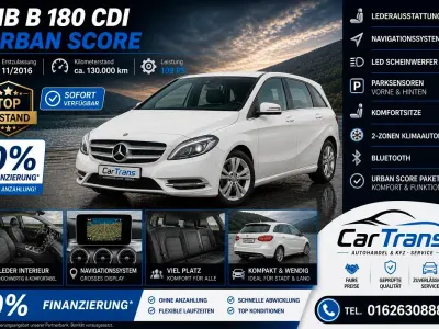 Gebraucht Mercedes B180 Urban 109 PS (80 kW) 2016 Calcitweiss  unilack Van / Kleinbus