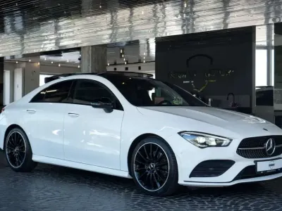 Brugt Mercedes CLA200 AMG line 163 HK (119 kW) 2021 Hvid Coupe