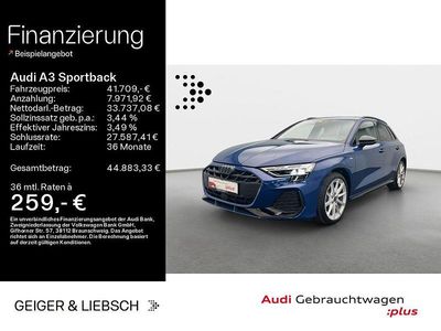Brugt Audi A3 S-Line 204 HK (150 kW) 2025 Blå Sedan