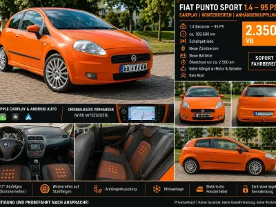 Gebraucht Fiat Punto Sport 95 PS (69 kW) 2006 Orange Kleinwagen