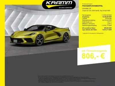 Neu Corvette C8 482 PS (354 kW) 2025 Gelb Coupé