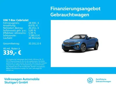 Gebraucht VW T-Roc Cabriolet R-line 150 PS (110 kW) 2025 Blau Cabrio