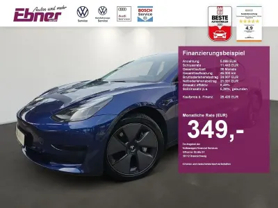 Gebraucht Tesla Model 3 RWD 239 kW (325 PS) 2022 Sonderlackierung dunkelblau me Limousine