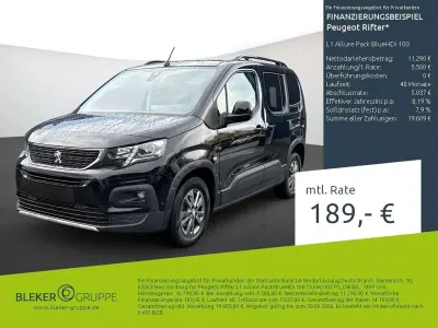 Gebraucht Peugeot Rifter Allure 102 PS (75 kW) 2022 Lackierung schwarz perla nera/typ aussenverkleidung metalliclackierung Van / Kleinbus
