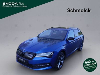 Raceblau met. Gebraucht 2020 Skoda Superb SportLine Kombi | 26.790 € (Teuer)