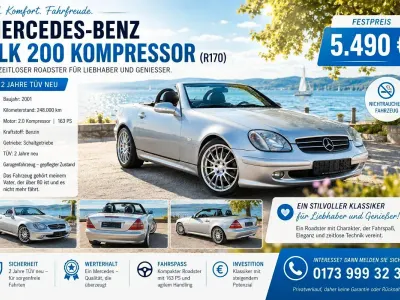 Gebraucht Mercedes SLK200 163 PS (119 kW) 2000 Silber Cabrio