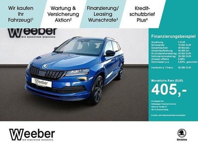 Raceblau (metallic) Gebraucht 2021 Skoda Karoq SportLine SUV | 29.280 € (Guter Preis)