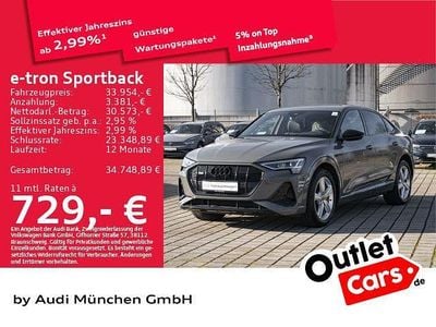 Gebraucht Audi e-tron Sportback S-Line 300 kW (408 PS) 2022 Chronosgrau metallic SUV