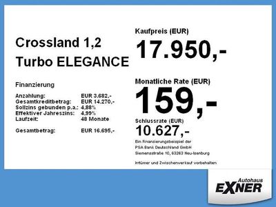 Gebraucht Opel Crossland X Elegance 131 PS (96 kW) 2023 Aluminium grau SUV