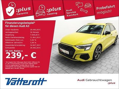 Pythongelb metallic Gebraucht 2024 Audi A3 Sportback e-tron S-Line Kleinwagen | 39.490 € (Teuer)