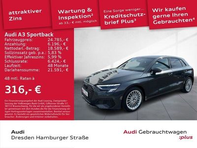 Gebraucht Audi A3 Sportback Advanced 150 PS (110 kW) 2021 Grau Kleinwagen