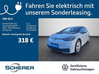 Gebraucht VW ID.3 Pro Performance 150 kW (204 PS) 2022 Gletscherweiß metallic schwarz (metallic) Kleinwagen
