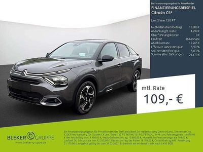 Gebraucht Citroën C4 Shine 131 PS (96 kW) 2023 Lackierung platiniumgrau/typ aussenverkleidung metalliclackierung Limousine