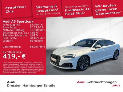 Weiß Gebraucht 2022 Audi A5 Sportback Advanced Plus Kleinwagen | 34.490 € (Fairer Preis)