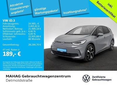 Gebraucht VW ID.3 Pro 150 kW (204 PS) 2023 Mondsteingrau/schwarz Kleinwagen
