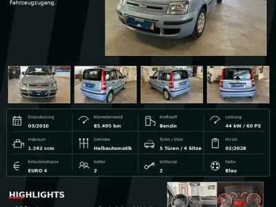 Gebraucht Fiat Panda Dynamic 60 PS (44 kW) 2010 Blau Kleinwagen