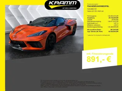 Nowe Corvette C8 482 KM (354 kW) 2025 Pomarańczowy Kabriolet