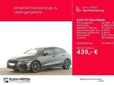 Gebraucht Audi A3 S-Line 150 PS (110 kW) 2023 Daytonagrau perleffekt Limousine