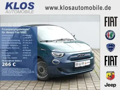 Neu Fiat 500C Icon 65 PS (47 kW) 2026 Ozean grün metallic Cabrio
