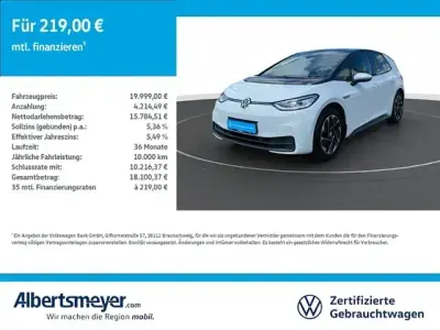 Gebraucht VW ID.3 Style 110 kW (150 PS) 2021 Weiß Kleinwagen