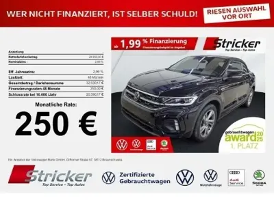 Gebraucht VW T-Roc Cabriolet R-line 150 PS (110 kW) 2025 Deep black perleffekt schwarz Cabrio