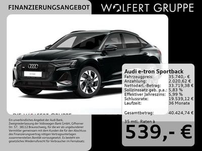 Gebraucht Audi e-tron Sportback S-Line 300 kW (408 PS) 2023 Mythosschwarz metallic SUV