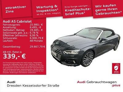 Gebraucht Audi A5 Cabriolet Sport 190 PS (139 kW) 2018 Manhattangrau metallic Cabrio