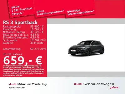 Brugt Audi RS3 Sport 400 HK (294 kW) 2022 Grå Sedan