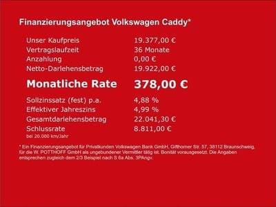 Gebraucht VW Caddy Basis 122 PS (89 kW) 2021 Grau Van / Kleinbus