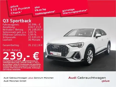 Gebraucht Audi Q3 Sportback S-Line 150 PS (110 kW) 2023 Gletscherweiß metallic SUV
