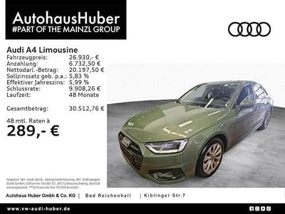 Gebraucht Audi A4 Advanced Plus 136 PS (100 kW) 2022 Distriktgrün metallic Limousine
