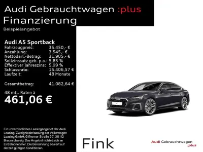 Gebraucht Audi A5 Sportback S-Line 204 PS (150 kW) 2021 Mythosschwarz metallic Kleinwagen