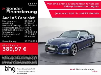 Gebraucht Audi A5 Cabriolet S-Line 150 PS (110 kW) 2022 Blau Cabrio