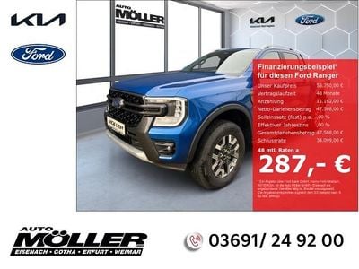Neu Ford Ranger Wildtrack 281 PS (206 kW) 2025 Blau Pickup