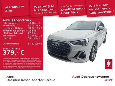 Gebraucht Audi Q3 Sportback S-Line 150 PS (110 kW) 2023 Weiß SUV