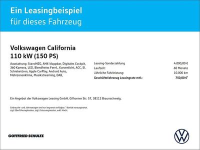 Neu VW California Beach 150 PS (110 kW) 2026 Weiss Van