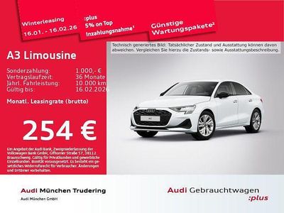 Weiß Gebraucht 2025 Audi A3 Advanced Plus Limousine | 30.417 € (Superpreis)