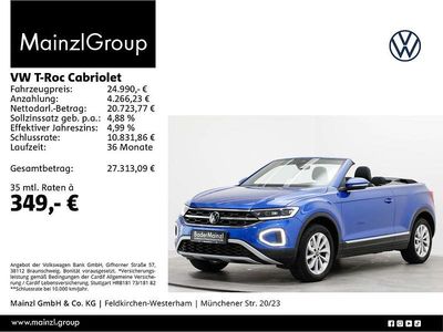 Gebraucht VW T-Roc Cabriolet Style 150 PS (110 kW) 2022 Blau Cabrio