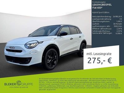 Neu Fiat 600 Sport 101 PS (74 kW) 2026 Weiß SUV