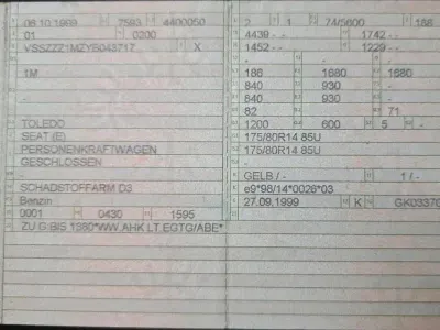 Brugt Seat Toledo 105 HK (77 kW) 1999 Gul Sedan