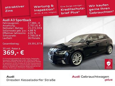 Gebraucht Audi A3 Sport 150 PS (110 kW) 2018 Mythosschwarz metallic Limousine