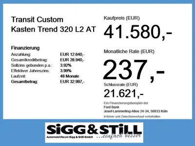 Nouvelle Ford Transit Custom Trend 170 ch (125 kW) 2026 Blanc Monospace