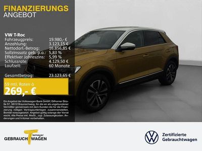 Gebraucht VW T-Roc IQ Drive 150 PS (110 kW) 2019 Gelb SUV